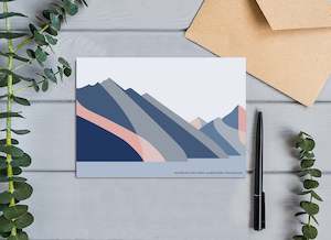 Creative art: Cecil and Walter Peaks, Queenstown, New Zealand Greeting Card