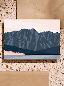 The Remarkables Blue Modern, Queenstown, New Zealand Geometric Design Card