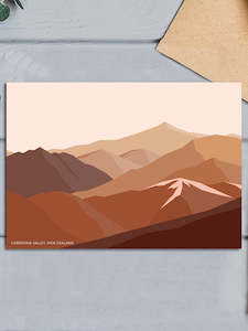 CARDRONA VALLEY, Wanaka, Queenstown, New Zealand. Modern Landscape Greeting Card