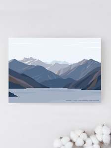 Minaret Peaks, Lake Wānaka, New Zealand. Modern Greeting Card