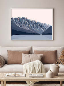 Remarkables Mountains Twilight, Queenstown, New Zealand Art Print