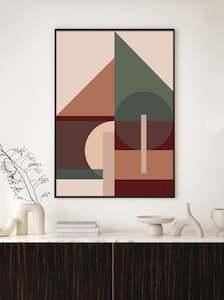 Mid Century Modern Abstract Architecture Geometric Art Print