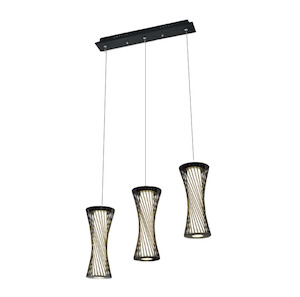 AQUABEAM 3 Head Black Metal Mesh Led Industry Design Pendant Light