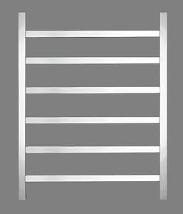 HTR Heated towel rail, Stainless Steel Polished, 6 Square bars 600Wx800Hx120D 60W