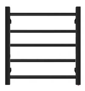 HTR Heated towel rail, Black, 5 Square bars 400Wx600Hx120D 50W