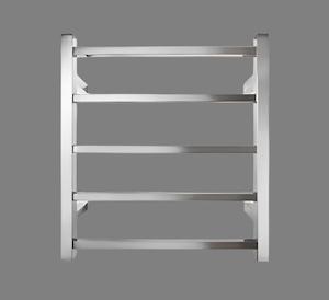 HTR Heated towel rail, Stainless Steel Polished, 5 Square bars 400Wx600Hx120D 50W