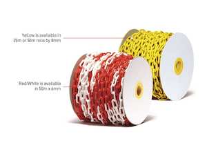 Plastic Safety Chain Yellow or Red/White