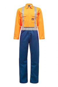 YAKKA Overalls Day/Night Polycotton Hi Vis Zip