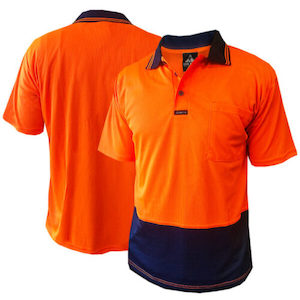 Safe-T-Tec Short Sleeve Polo Orange/Navy (801081)