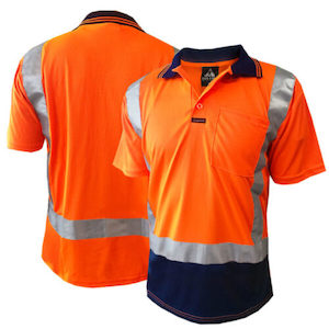 Safe-T-Tec Short Sleeve Polo with Reflector Orange/Navy (801083)