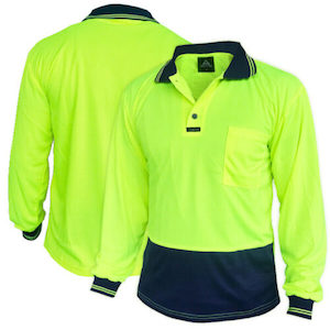 Safe-T-Tec Long Sleeve Polo Yellow/Navy (801085)