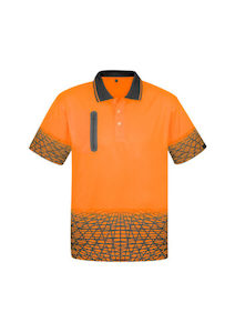 SYZMIK Men’s Hi Vis Tracks Short Sleeve Polo (ZH300)