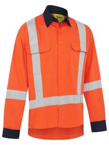 Bisley TTMC Hi Vis Cool Lightweight X Taped Drill Shirt (BS6248XT)