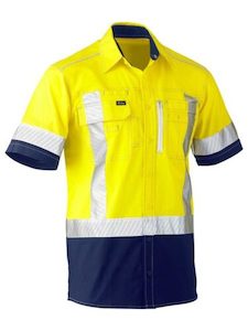 Bisley Flx & Move™ Hi Vis X Taped Short Sleeve Shirt (BS1177XT)