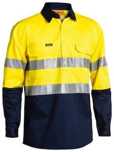 Bisley Hi Vis Lightweight Closed Front Taped Long Sleeve Shirt (BSC6896)