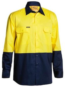 Bisley Hi Vis Lightweight Long Sleeve Drill Shirt (BS6895)