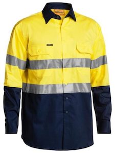 Bisley Hi Vis Lightweight Taped Long Sleeve Shirt (BS6896)