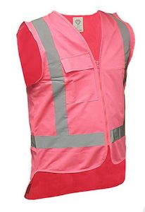 Women's Hi Vis Clothing: Hi-Vis Pink Taped Safety Vest (PCV1500)