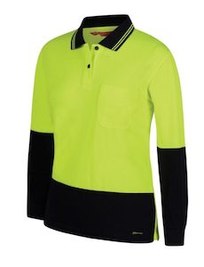 Women's Hi Vis Clothing: JB’s Women’s Hi Vis Long Sleeve Polo (6LHCL)