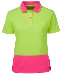 Women's Hi Vis Clothing: JB’s Women’s Hi Vis Short Sleeve Polo (6LHCH)