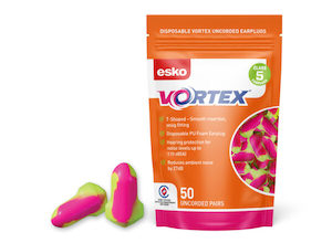 Esko Vortex Earplugs T-Shaped Uncorded Pouch