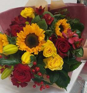 Florist: Flower Bouquet, Red and Gold