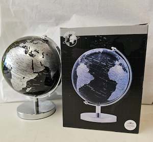 Gifts For Him, Globe, black with silver map