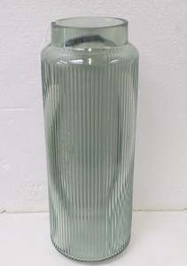 Vase, Jugs, Pedestals, Urns, Green Ribbed Vase - Tall