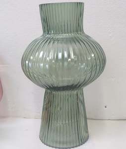 Vase, Jugs, Pedestals, Urns, green ribbed vase