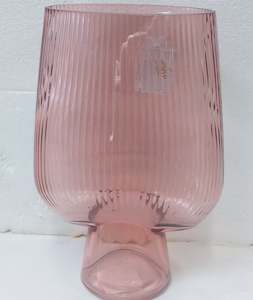 Vase, Jugs, Pedestals, Urns, blush coloured ribbed vase