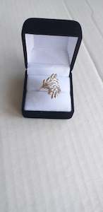 Florist: Ring, Double Fern Sterling Silver