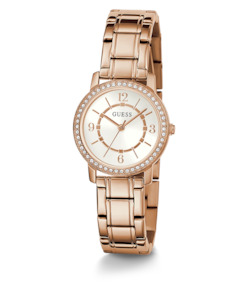 Guess GW0468L3 Ladies Melody Crystal Silver Dial Rose Gold Tone Watch