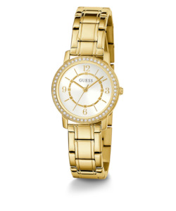 Guess GW0468L2 Ladies Melody Crystal Silver Dial Gold Tone Watch