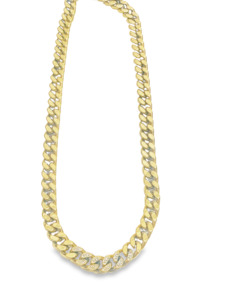 Guess Jewellery 23" Gold Cuban Chain & White CZ UMN01379WYG