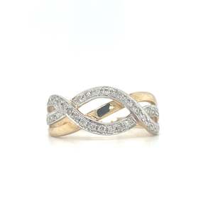 Broadway Jewellers 9ct Yellow Gold .28pt Diamonds Infinity Ring