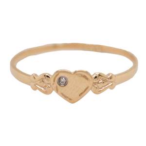 Jewellery: 9ct Gold Diamond Heart Signet Ring B20J09