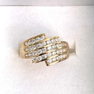 9ct. Gold CZ Stone Designer Ring