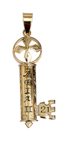 9ct. Gold 21st Key (Name Pendant Up To 6 Letters)