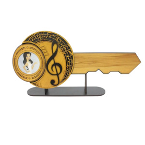 21ST TREBLE CLEF & CELEBRATION KEY WITH STAND