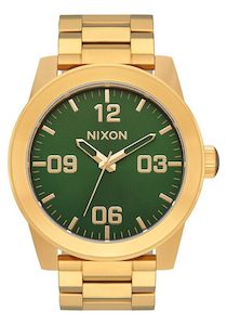 Jewellery: Nixon Corporal SS Gold / Green Sunray / HP Gold