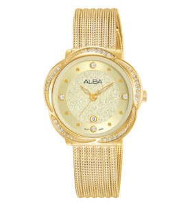 Jewellery: ALBA AH7X10X1 Fashion Dress Analogue Gold Stainless Steel