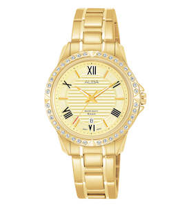 Alba Prestige Women's Gold Stainless Steel Dress Watch AH7W92X1