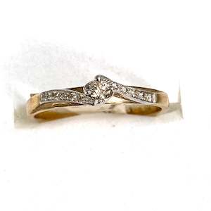 Jewellery: 9ct. Gold Diamond Ring