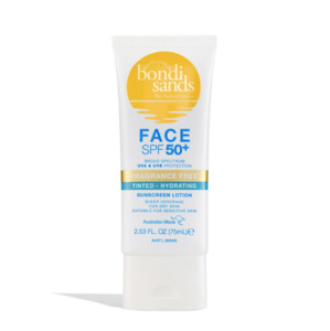 Sun tanning salon: SPF 50+ FRAGRANCE FREE TINTED FACE LOTION 75ML