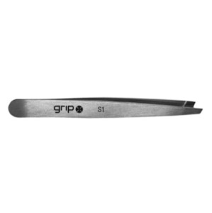 GRIP TWEEZER SLANTED TIP STAINLESS STEEL