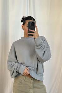 Unisex Baxter Crop Box Sweater Grey