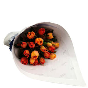 Flower: Mixed Orange & Red Tulip Bouquet