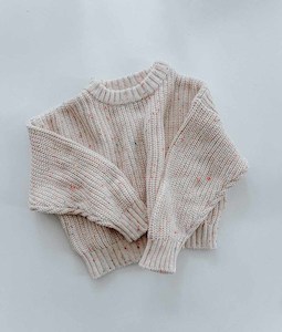 FLECK KNIT JUMPER - OATMEAL