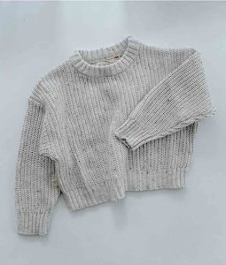 FLECK KNIT JUMPER - LIGHT GREY