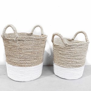 Seagrass & Raffia Storage Basket